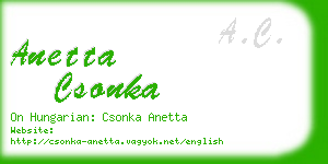 anetta csonka business card